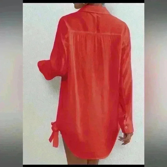 Large orange  button shirt - Picture 4 of 6